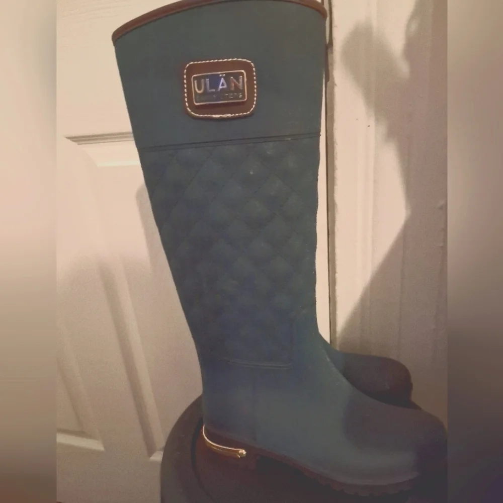 ULAN Blue Quilted Rain Boots